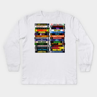 Science Fiction / Sci Fi VHS Movie Stack Kids Long Sleeve T-Shirt